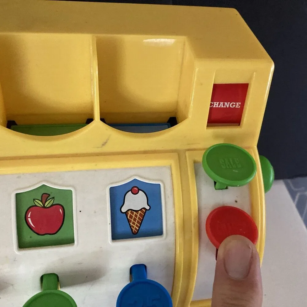 Fisher-Price Classics Cash Register Tested Working Toy Pretend Play 2002 Vintage